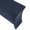 Refined Industrial 4 Door Credenza With Wooden Arc Legs & Bronze Clasps, Advanced Storage Design - Navy Blue - Image 7
