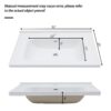 Rectangular Vanity Top With Overflow For Bathroom 32" X 20" - White - Image 3