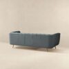 Lamattina - Genuine Italian Leather Channel Tufted Sofa - Dusty Blue / Pewter - Image 6