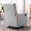 Modern Upholstered Rocker Nursery Chair Plush Seating Glider Swivel Recliner Chair - Gray - Image 22