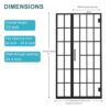 Frameless Pivot Shower Door With Pattern Glass, Open Entry Design - Matte Black - Image 3