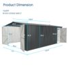 Industrial - 20' x 10' Heavy Duty Metal Garage Shed - Dark Gray - Image 2