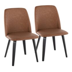 Toriano - Contemporary Dining Chair (Set of 2) - Black / Camel