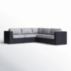 Luxurious Wicker Patio Sectional With Weather Resistant Sunbrella Cushions - Black - Image 4