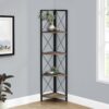 Bookshelf, Bookcase, Etagere, Corner, 4 Tier, Office, Contemporary & Modern - Brown - Image 11
