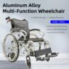 Innovative 6 Wheel Transport Wheelchair Lightweight Foldable Design With Dual Brakes Breathable Seat Anti Backflip Safety Perfect - Black / Silver - Image 4