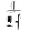 Wall Mount Shower System With High Pressure 10" Shower Head And Handheld, Stainless Steel - Matte Black - Image 3