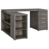 L Shape 60" Computer Desk With Multiple Storage And Built In File Cabinet - Gray - Image 6
