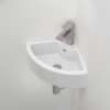 Triangle Porcelain Wall Mount Vessel Sink With Single Faucet Hole & Overflow - White - Image 2