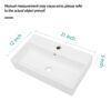 Rectangular Wall Mount Bathroom Sink With Single Faucet Hole And Overflow - White - Image 3
