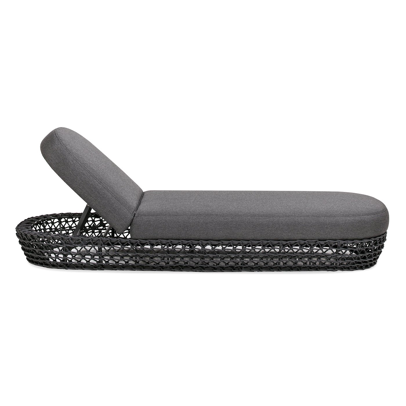 Willow - Sunbrella Upholstered Patio Lounger - Graphite Gray / Black - Image 6