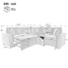 L Shaped Convertible Sofa Bed With Pull Out Bed, Cup Holders, And Storage - Orange - Image 3