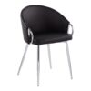 Claire - Contemporary / Glam Chair (Set of 2) - Chrome / Black - Image 2