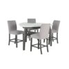 Jasmine - Bar Table With Arched Legs And Marble Top, Triangular Shape - Gray - Image 9