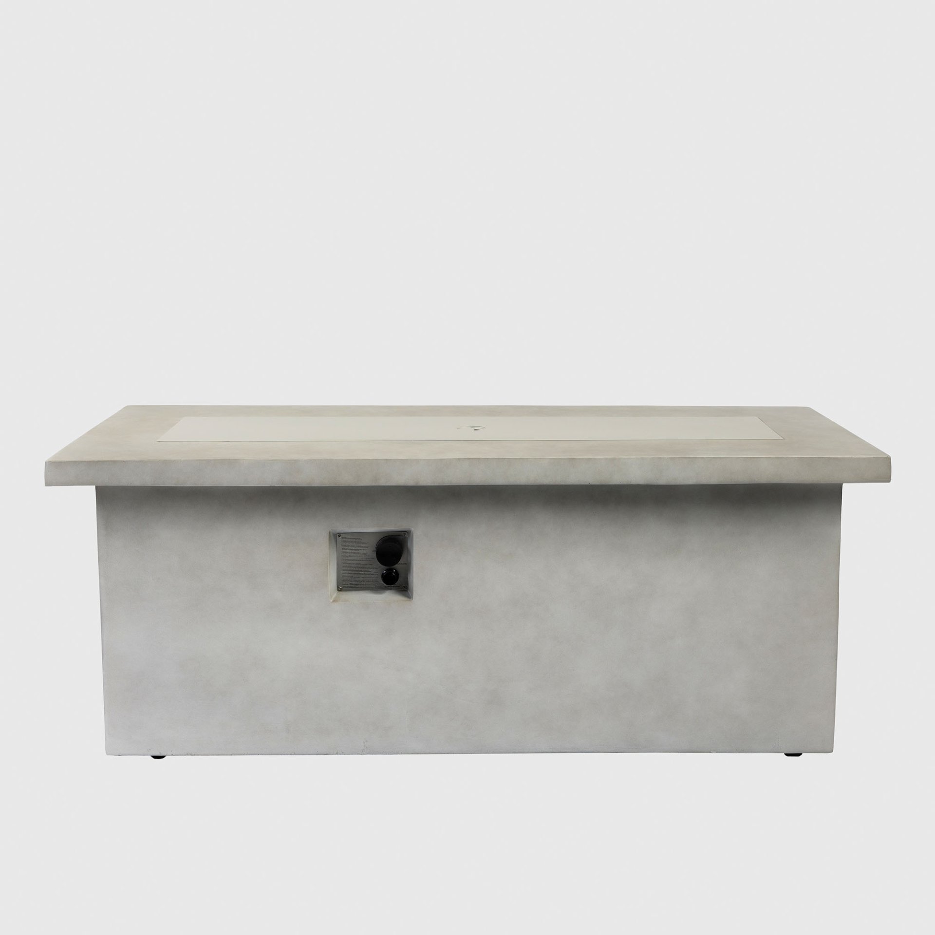Concrete 60" Rectangular Propane Gas Fire Pit Table With 60000 Btu For Outdoor Spaces - Light Gray - Image 5