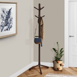 Free Standing Coat Rack 9 Hooks For Entryway - Espresso