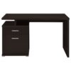 Sleek Office Desk With 2 Drawers Reversible - Cappuccino - Image 4