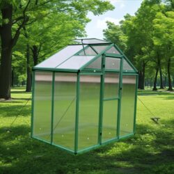 Newly Marketed Gain Height Windproof Aluminum Greenhouse 6 X 4 Ft Polycarbonate Greenhouse Raised Base And Anchor Aluminum Heavy Duty Walk - In Greenhouses For Outdoor Backyard In All Season - Green