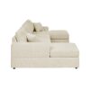 3 Piece Corduroy Double Chaise Sectional Sofa - Cream - Image 4