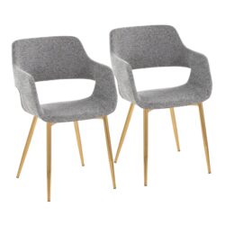 Margarite - Contemporary Dining Chair (Set of 2) - Gold / Gray