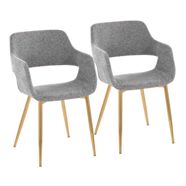 Margarite - Contemporary Dining Chair (Set of 2) - Gold / Gray