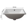 Rectangular Undermount Bathroom Sink With Overflow - White - Image 3