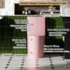 Fan Shaped Design 1 Piece Toilet With Elongated Bowl And Soft Close Seat, Dual Flush 1.1 / 1.6 Gpf - Pink Flower - Image 12