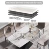 Modern Artificial Stone Pandora White Curved Metal Leg Dining Table, 6 People - Antique White - Image 9