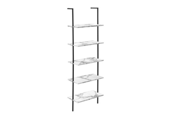 Bookshelf, Bookcase, Etagere, Ladder, 5 Tier, For Office, Contemporary & Modern - White