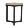 Outdoor Side Table With Iron Base And Slatted Top - Brown - Image 7