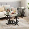 3 Piece Coffee Table Set With Tempered Glass Surface - Black - Image 10
