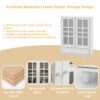 Buffet Cabinet With Double Glass Doors And Drawer, Storage Sideboard Cupboard For Living Room - White - Image 10