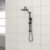 Shower System With 5 Function Rain Hand Shower And Slide Bar Combo - Matte Black - Image 2