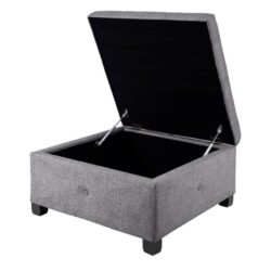 Aspen - Ottoman Soft Close Storage Charcoal Upholstered - Charcoal