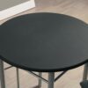 Dining Table Set Small Round 3 Pieces Set - Black - Image 2