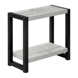 Accent Side Table, Narrow, Small, 2 Tier, Contemporary & Modern - Gray