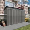 Outdoor Storage Shed 4 X 9 Ft With Sloping Roof And Vents For Garden And Patio - Gray - Image 4