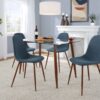 Clara Pebble - 5 Piece Mid-Century Modern Dining Set - Walnut / Blue - Image 5