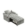 3 In 1 Convertible Sleeper Chair Sofa Bed, Adjustable Pull Out With Multi Pockets Velvet - Gray - Image 13