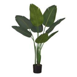 44" Tall, Artificial Plant, Bird Of Paradise Tree, Indoor, Faux, Fake, Floor, Greenery, Potted, Decorative - Green / Black