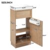 15.75" Bathroom Vanity With Reversible Resin Sink And Cabinet - Wood - Image 3