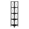 Bookshelf, Bookcase, Etagere, Corner, 4 Tier, Office, Contemporary - Black - Image 3