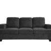 Modern Sofa, Comfortable 3 Seater Couch With Deep Seating And High Density Foam, Loose Back Cushions, Wide Arms - Black - Image 3