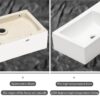 Modern Rectangle Wall Mount Bathroom Sink & Single Faucet Hole - White - Image 5