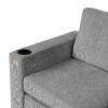 Modern U Shaped Sectional Sofa Convertible Pull Out Sofa Bed With USB Ports And Cup Holders Chenille - Gray - Image 9