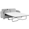 Corduroy Sleeper Sofa Loveseat Sofa With Full Size Mattress, 2 USB Ports, 2 Cup Holders, 2 Side Pockets And A Phone Holder For Living Room - Gray - Image 13
