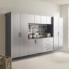 Astro Series - Metal Wall Mounted Storage Cabinet With Soft Closing Drawers - Metallic Gray - Image 9