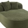Chaise Lounge Sofa Boneless Couch With 2 Supportive Pillows, Sofa Bed - Green - Image 15