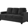 Modern Sofa, Comfortable 3 Seater Couch With Deep Seating And High Density Foam, Loose Back Cushions, Wide Arms - Black - Image 10