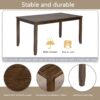 6 Pieces Kitchen Dining Set, Rectangular Wooden Dining Table With 4 Upholstered Chairs And A Bench, Dining Table Set For 6 People - Walnut - Image 8
